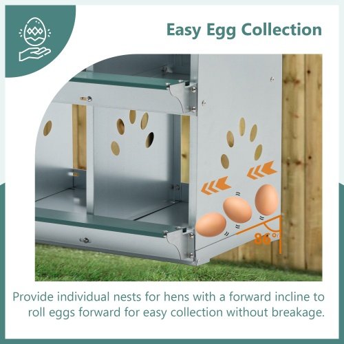 8 Compartment Chicken Nesting Boxes,For Laying Eggs, Metal Poultry Nest Box Wall Mount For Chickens, Hens, Large Vented Holes Chicken Coop Box - Image 5