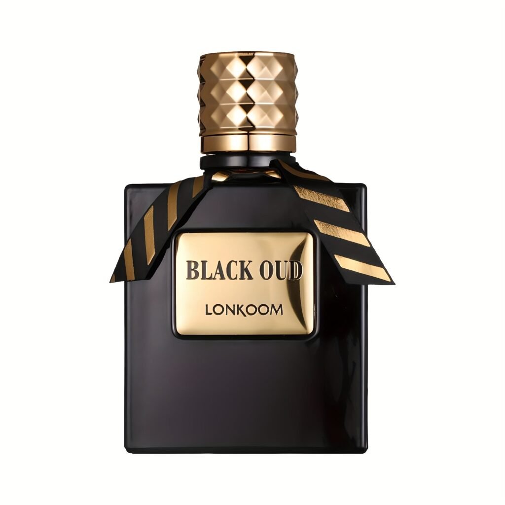 LONKOOM BLACK OUD, a Woody Aromatic Fragrance for Men, Features a Luxurious Texture And Opulent Oriental Charm. It Includes Notes of Lavender, Sage, Bergamot, Chrysophoron, Cocoa Pod, Cardamom, Patchouli, Leather