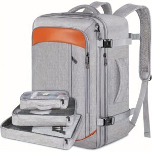 Travel Backpack, Extra Large 10.57gal Airline Approved Travel Backpacks with 3 Packing Cubes for Women Men,Carry On Backpack, Expandable Overnight Luggage Daypack Business Weekender Bag, Travel Backpack Airline Approved, Carr