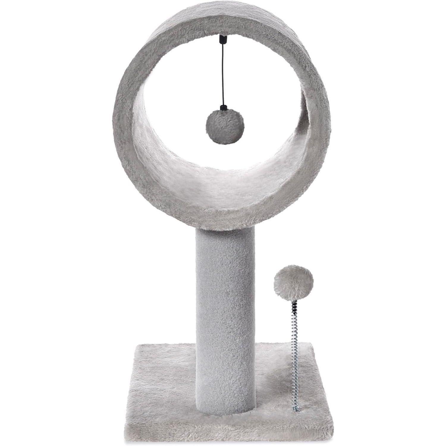 Gray Indoor Cat Tree With Hanging Ball 20.5Cat Tree With Tunnel Bed And Scratching Post Cat Tower - Image 3