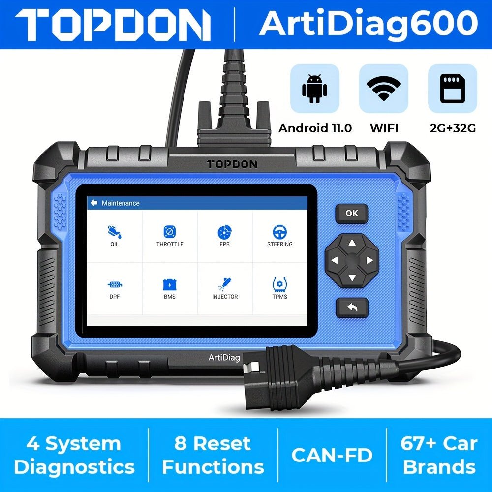 TOPDON AD600 OBD2 Scanner ABS SRS Transmission Engine Diagnostic Tool for Car