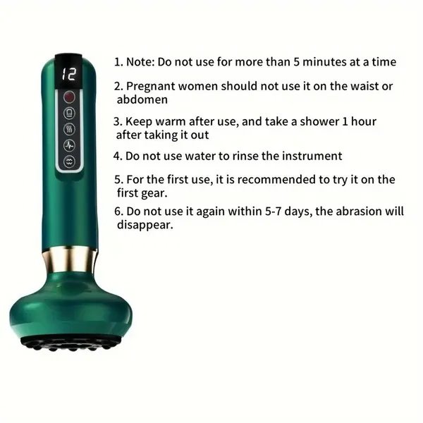 Body Gua Sha Scraping Massager. 12 Level Electric Vacuum Cupping Massager, Rechargeable And Cordless. Perfect For Halloween, Christmas And Birthday Gifts - Image 4