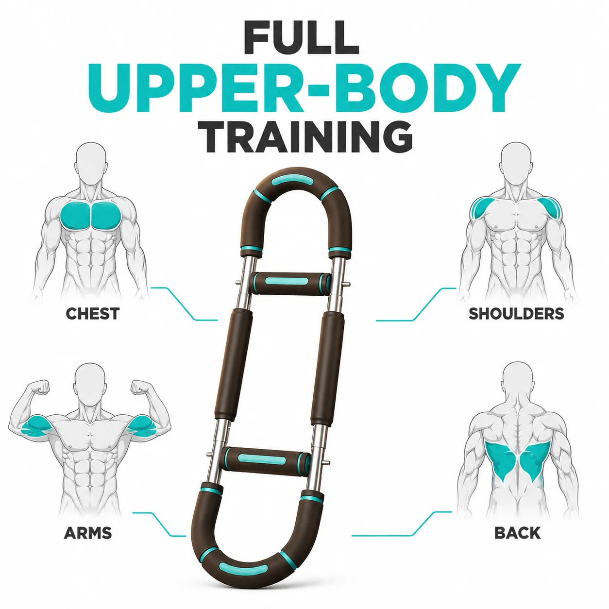 Adjustable U-Shape Forearm Strength Trainer 60-100 Lbs Spring Resistance Chest & Tricep Exercise Equipment with Non-Slip Grips Portable Upper Body Fitness Gear for Men And Women - Image 7