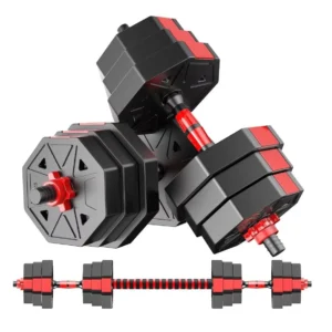 Adjustable Dumbbell to Barbell Fitness Set β 44lbs Anti-Slip Grip, 3-in-1 Home Gym Strength Training Barbell Weight Set