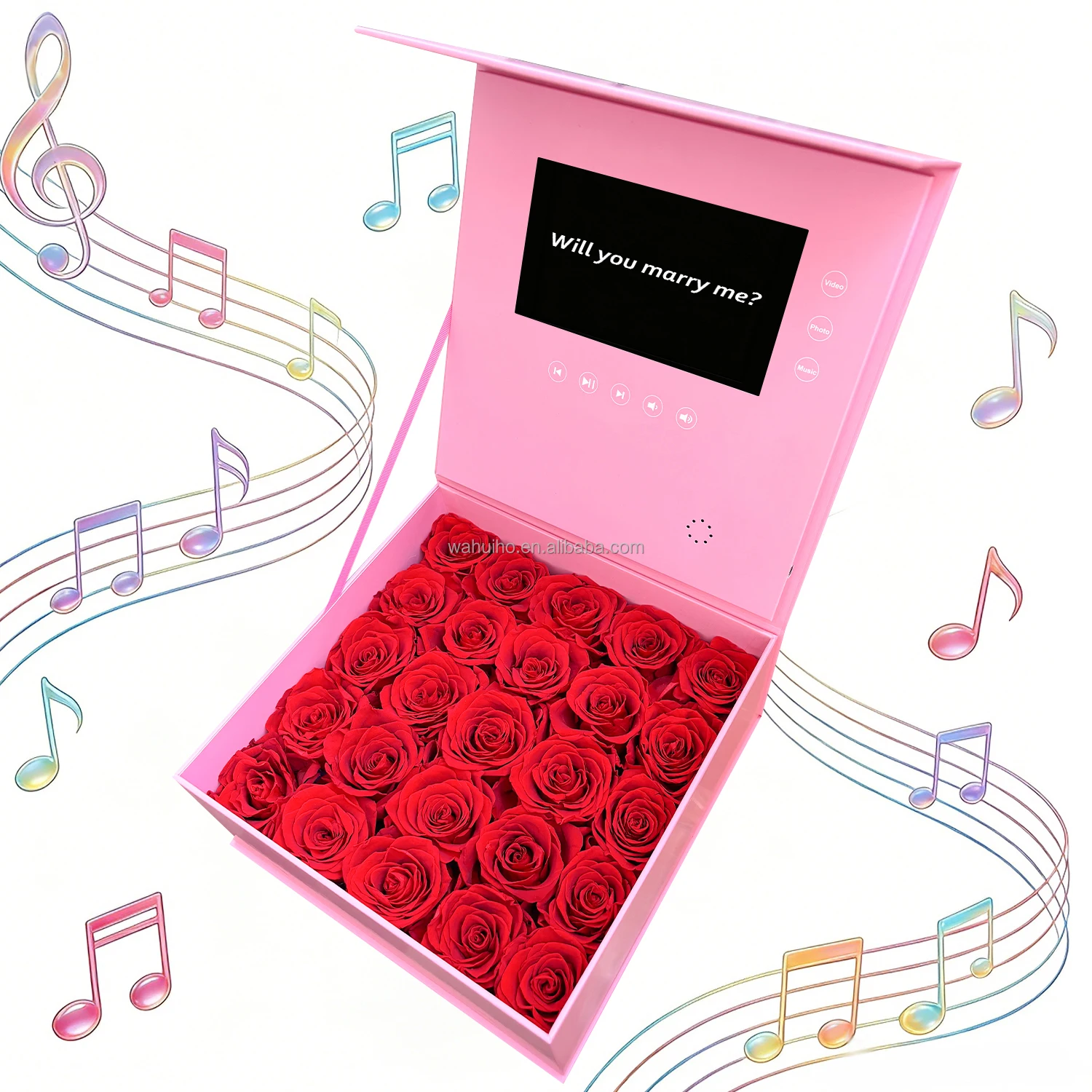 Digital Music Eternal Long Lasting Roses Box Dried Flower Real Natural Gifts Preserved Floral Handmade Rose in Box - Image 7