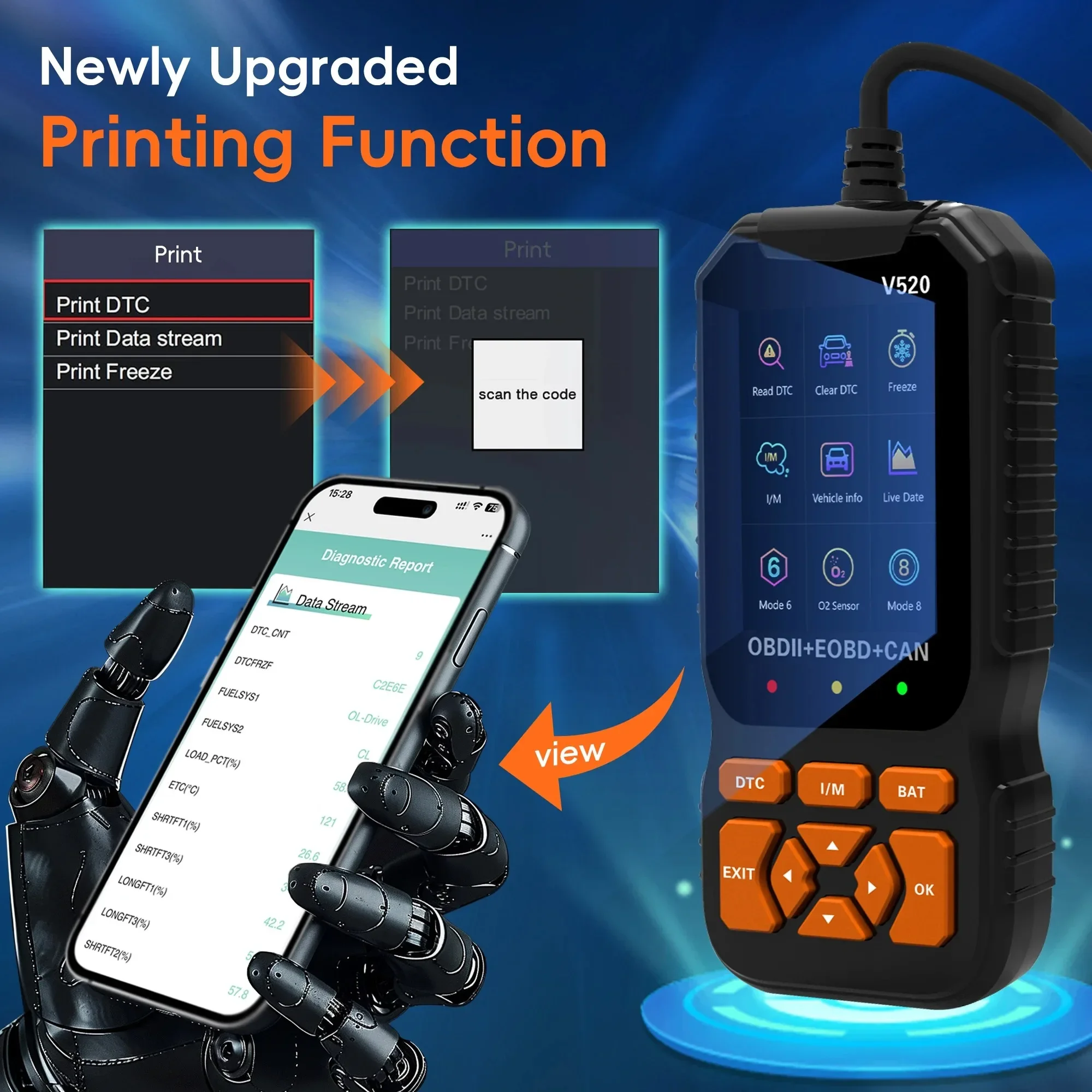 OBD2 Car Scanner Diagnostic Scanning Tool, Professional Mechanical - Image 3