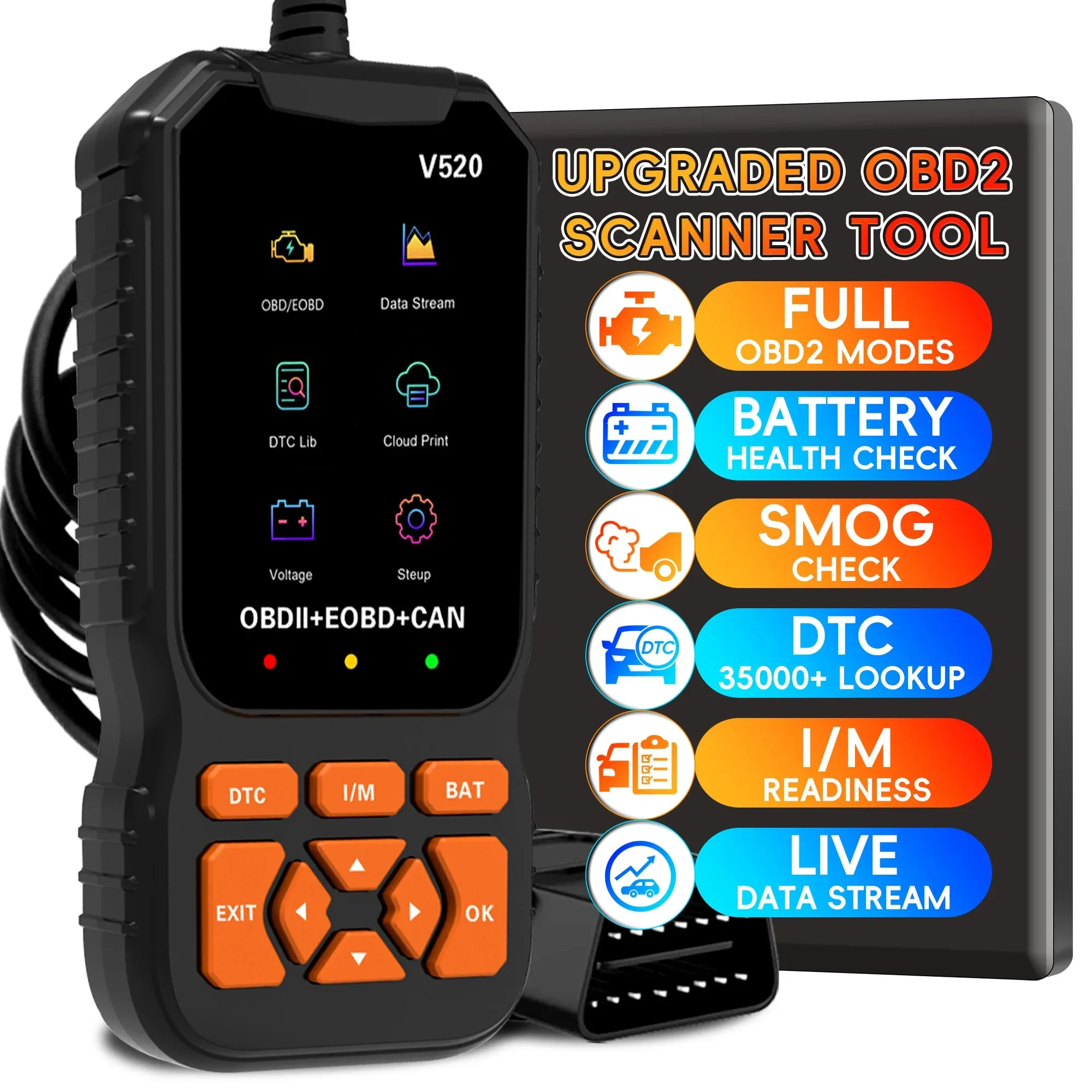 OBD2 Car Scanner Diagnostic Scanning Tool, Professional Mechanical