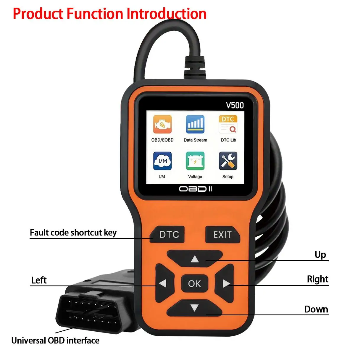 Car OBD2 Scanner Diagnostic Tool Code Reader, Car Voltage Tester Engine Fault Code Scanner, Charging Tester Diagnostic Tool V500 - Image 9