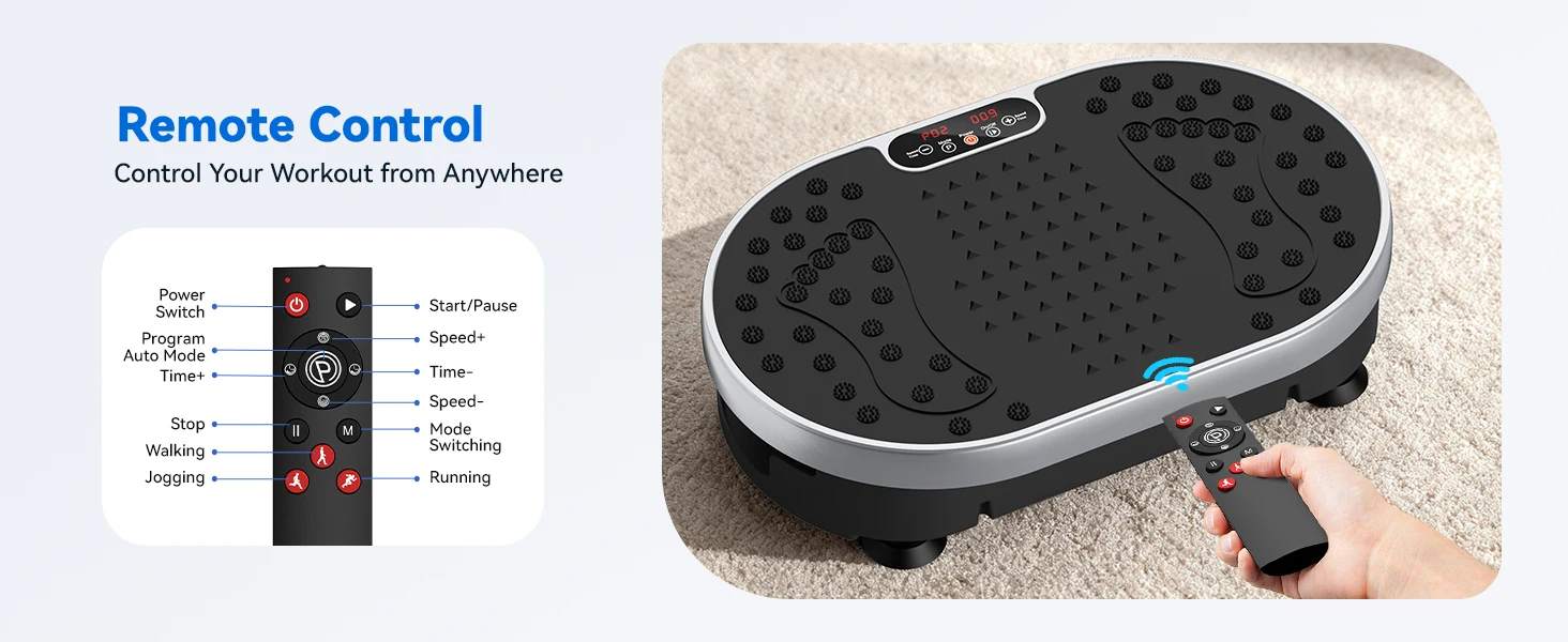 Vibration Plate Exercise Machine 120 Speed Levels 9 Preset Programs Home Fitness Equipment Weight Loss Fat Burning Muscle Toning - Image 15