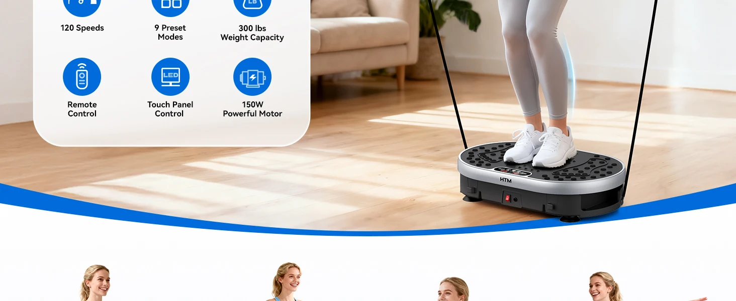 Vibration Plate Exercise Machine 120 Speed Levels 9 Preset Programs Home Fitness Equipment Weight Loss Fat Burning Muscle Toning - Image 11