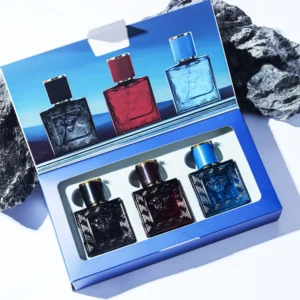 Men Perfume 3 Bottles Gift Set Eau De Toilette Woody Spicy Oriental Fragrance Long Lasting Masculine Scent Square Glass Cologne For Daily Dating Business Party Holiday Birthday Gift