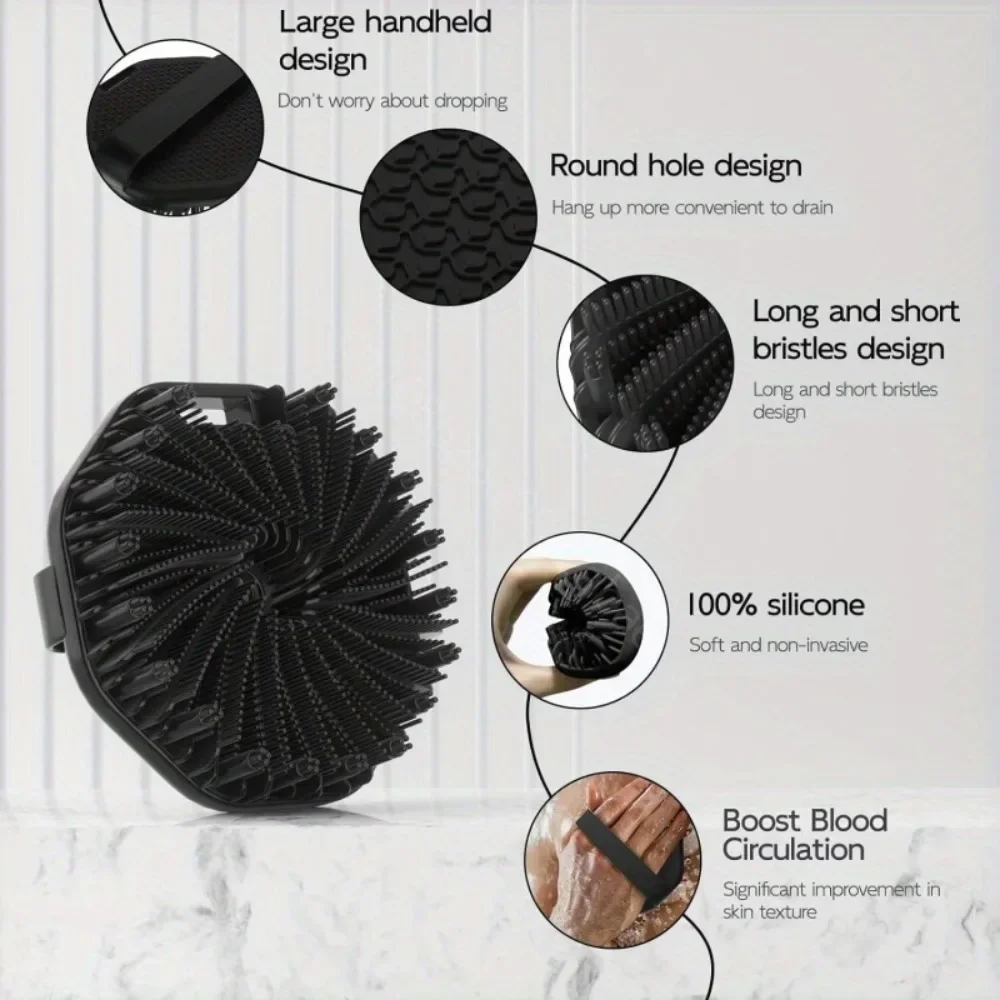Bath Soft Silicone Back Brush Bath Shower Sponge Scrubbing - Image 13