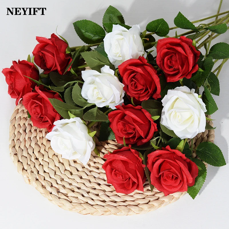 3/5/10/20pcs Roses Artificial Flowers Rose Flower Branch Artificial Red Roses Realistic Fake Rose for Wedding Home Decor - Image 2