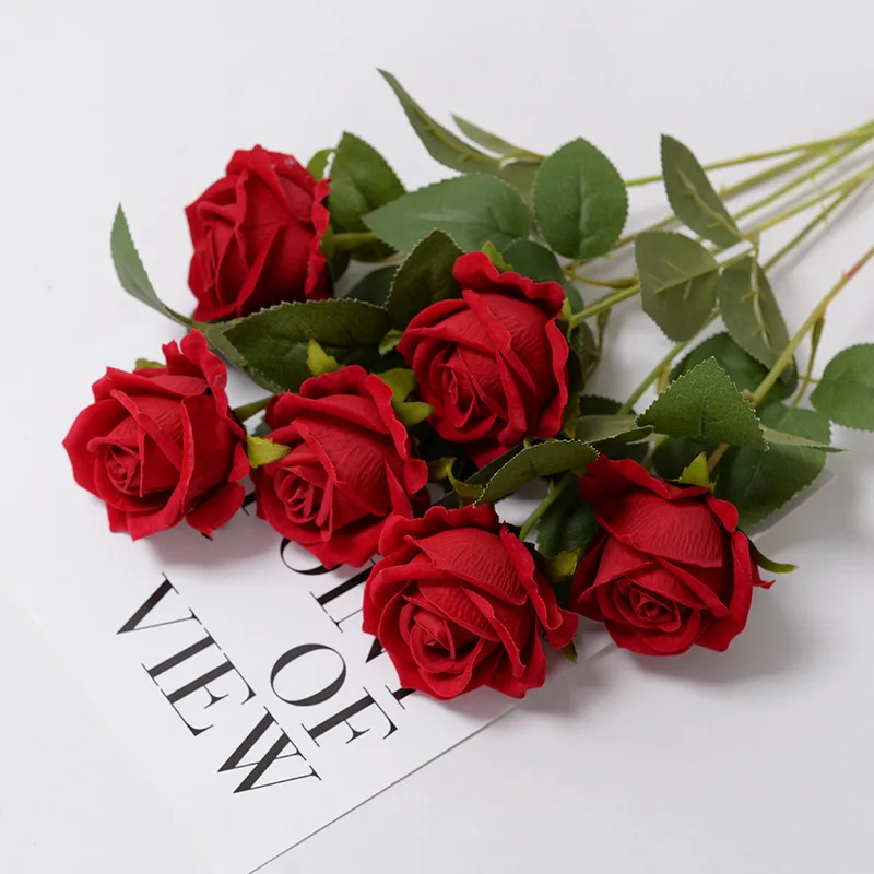 3/5/10/20pcs Roses Artificial Flowers Rose Flower Branch Artificial Red Roses Realistic Fake Rose for Wedding Home Decor - Image 14