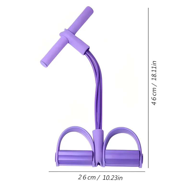 Four-Tube Pedal Tensioner Multi-Functional Household Fitness Equipment Yoga Abdominal Strengthening Elastic Band Tension Rope - Image 2