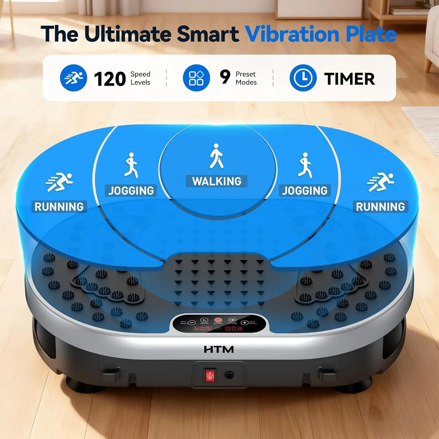 Vibration Plate Exercise Machine 120 Speed Levels 9 Preset Programs Home Fitness Equipment Weight Loss Fat Burning Muscle Toning - Image 4