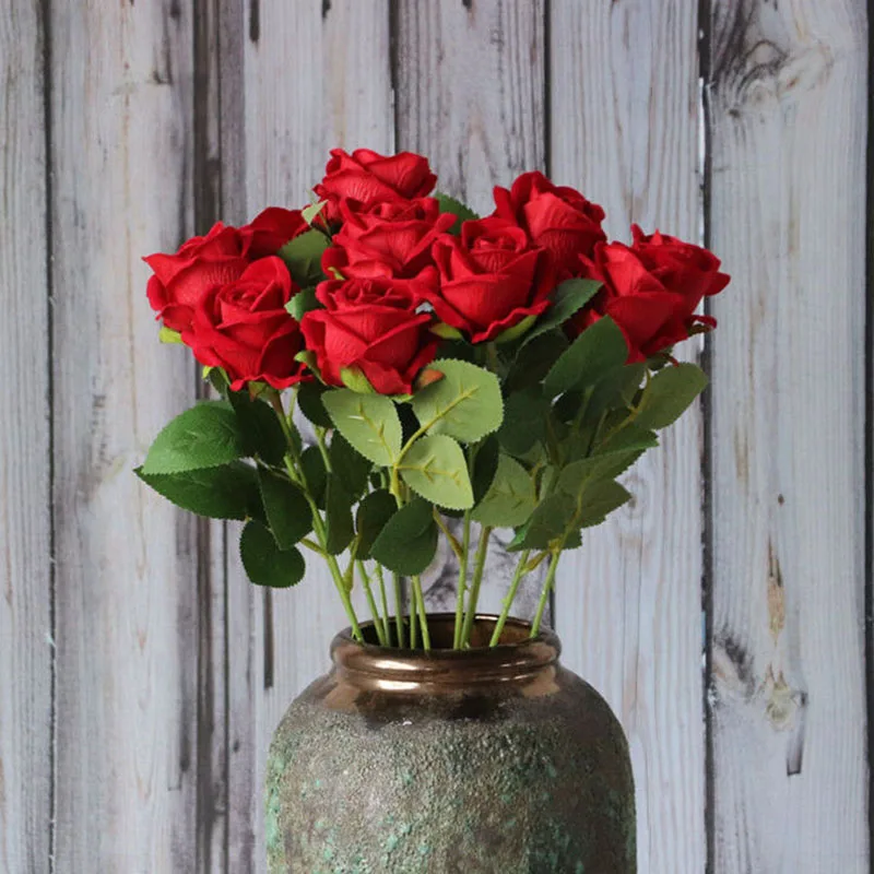 3/5/10/20pcs Roses Artificial Flowers Rose Flower Branch Artificial Red Roses Realistic Fake Rose for Wedding Home Decor - Image 3