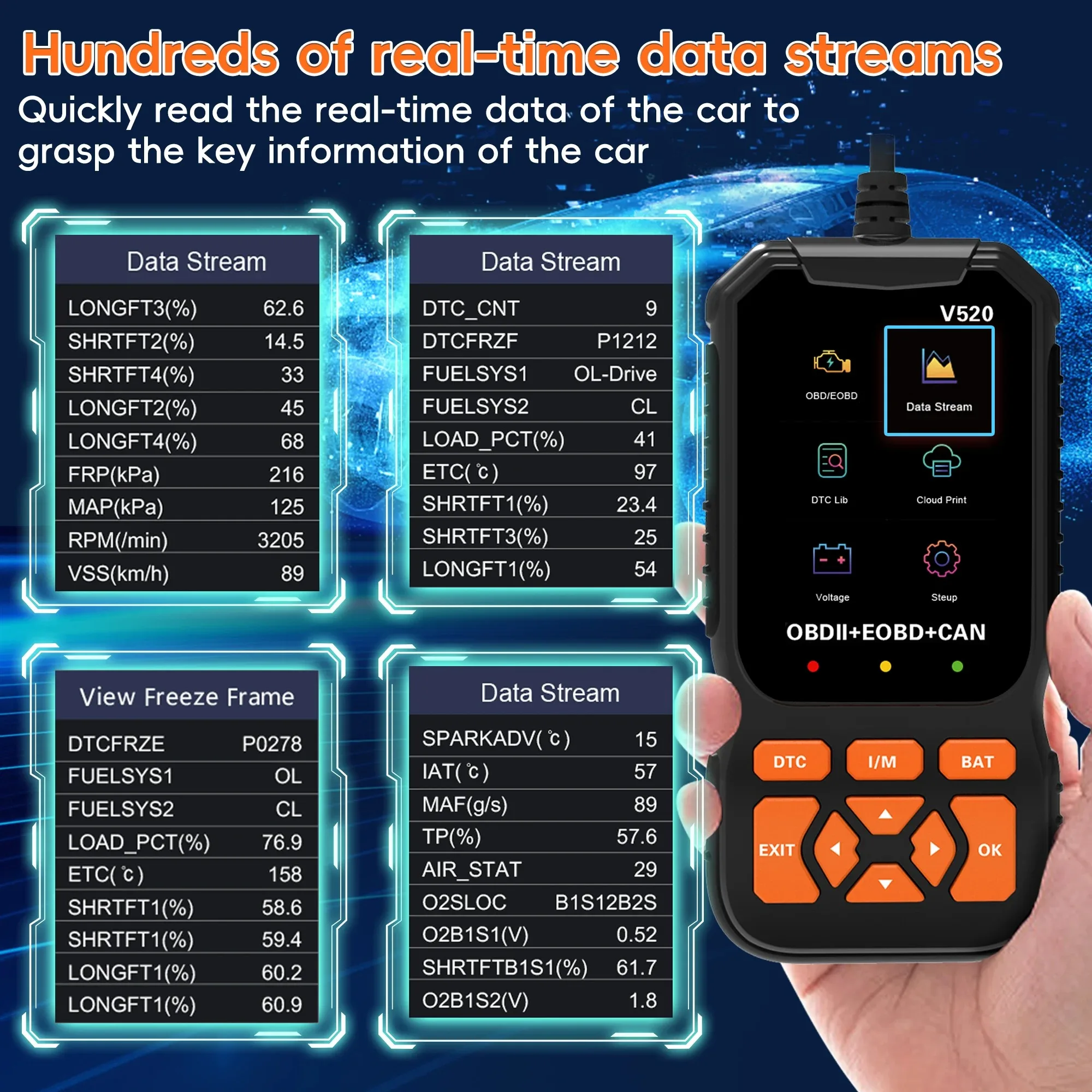 OBD2 Car Scanner Diagnostic Scanning Tool, Professional Mechanical - Image 4