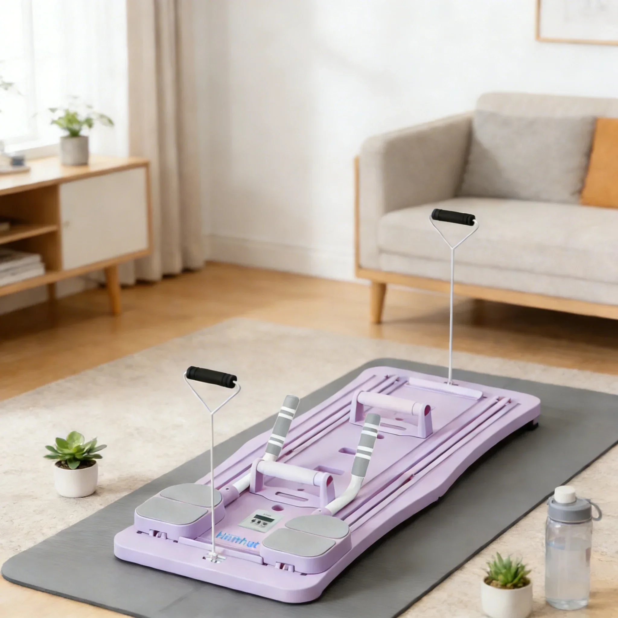 Pilates Sliding Board Foldable Fitness Reformer Platform Home Workout Equipment with Resistance Bands Abdominal Leg Training Machine Multifunctional Yoga Exercise Board Portable Full Body Workout Pilates Board - Image 13