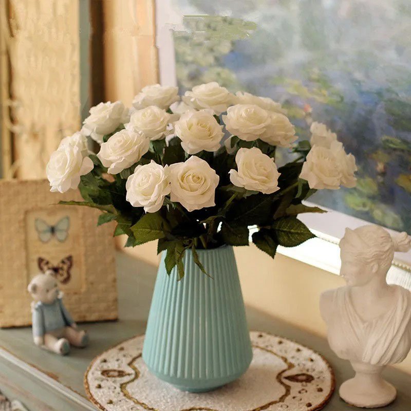 3/5/10/20pcs Roses Artificial Flowers Rose Flower Branch Artificial Red Roses Realistic Fake Rose for Wedding Home Decor - Image 21