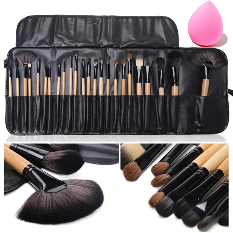 Gift Bag and Sponge for 24 pcs Makeup Brush Sets Cosmetics - Image 9