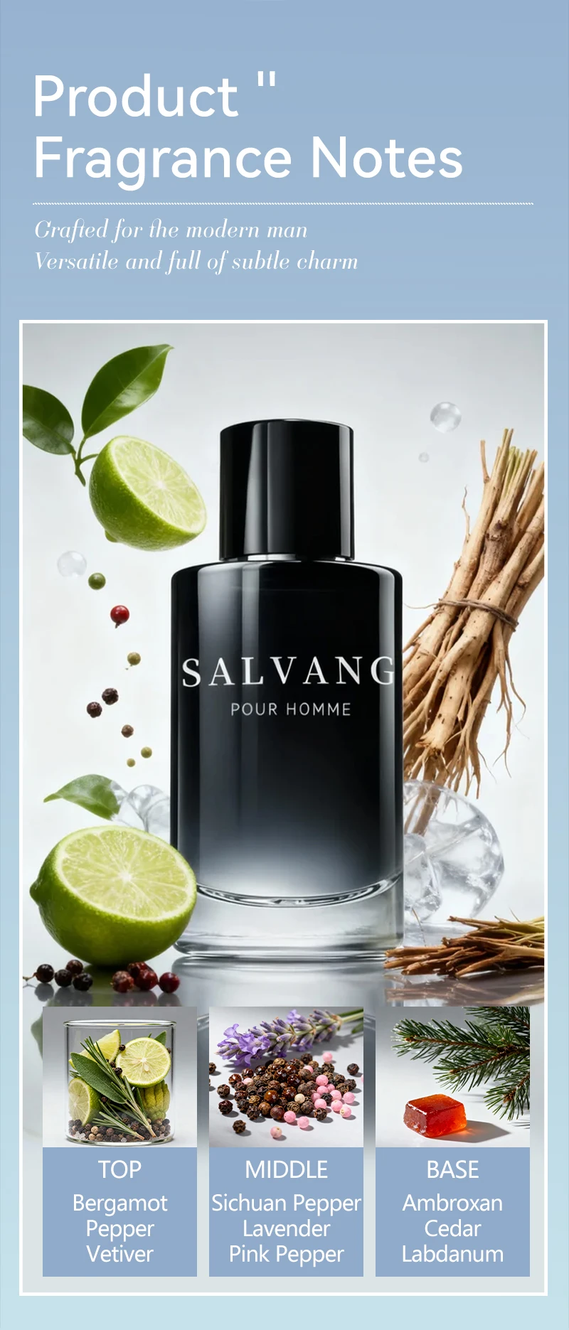 3.4 Oz Men's Eau De Toilette Spray, Long-Lasting Perfume, Calabria, Lemon, Pepper And Vetiver, Very Suitable For Dating, Daily L - Image 12