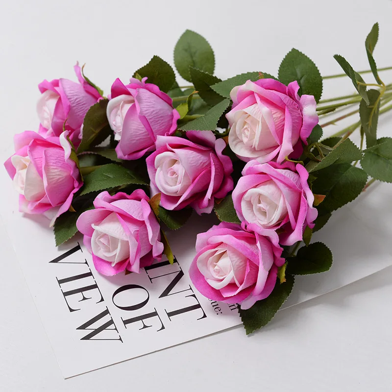 3/5/10/20pcs Roses Artificial Flowers Rose Flower Branch Artificial Red Roses Realistic Fake Rose for Wedding Home Decor - Image 8