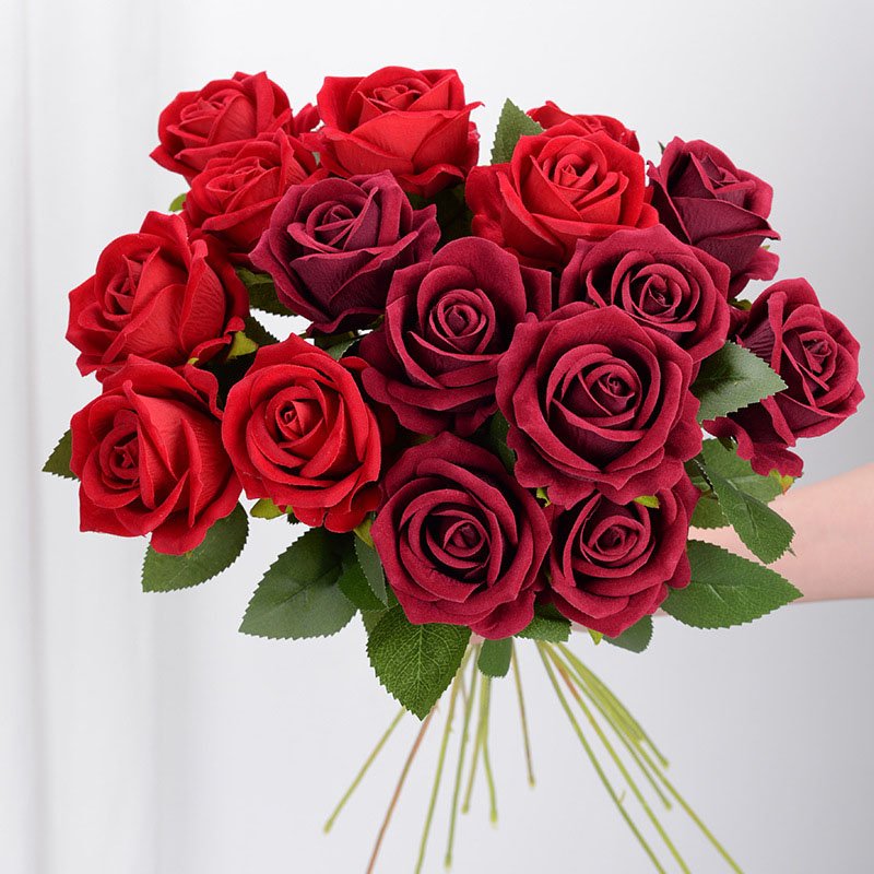 3/5/10/20pcs Roses Artificial Flowers Rose Flower Branch Artificial Red Roses Realistic Fake Rose for Wedding Home Decor - Image 17
