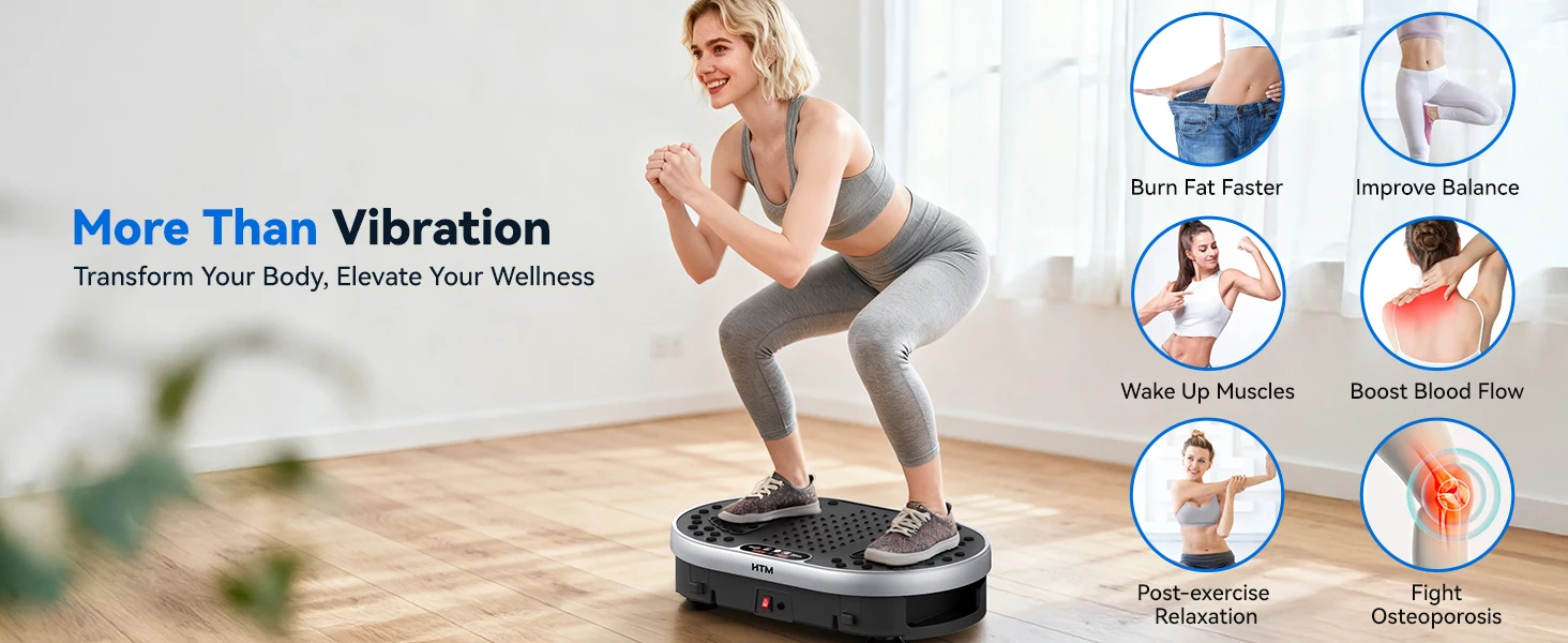 Vibration Plate Exercise Machine 120 Speed Levels 9 Preset Programs Home Fitness Equipment Weight Loss Fat Burning Muscle Toning - Image 13