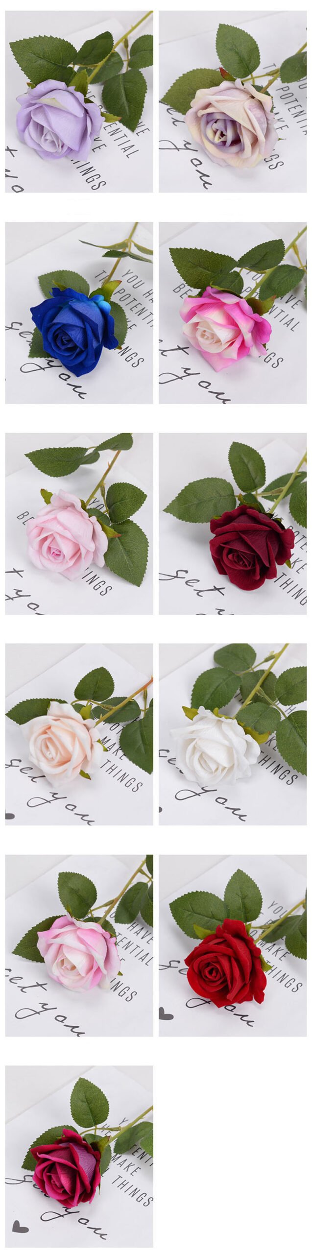 3/5/10/20pcs Roses Artificial Flowers Rose Flower Branch Artificial Red Roses Realistic Fake Rose for Wedding Home Decor - Image 24