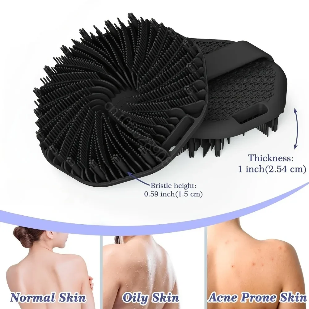 Bath Soft Silicone Back Brush Bath Shower Sponge Scrubbing - Image 2