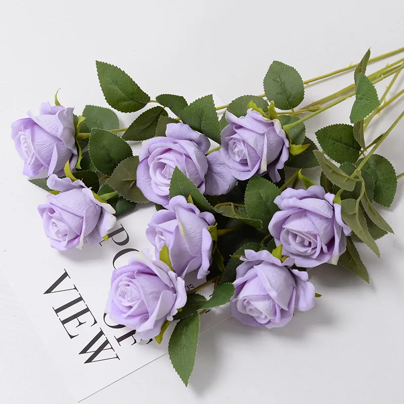3/5/10/20pcs Roses Artificial Flowers Rose Flower Branch Artificial Red Roses Realistic Fake Rose for Wedding Home Decor - Image 7