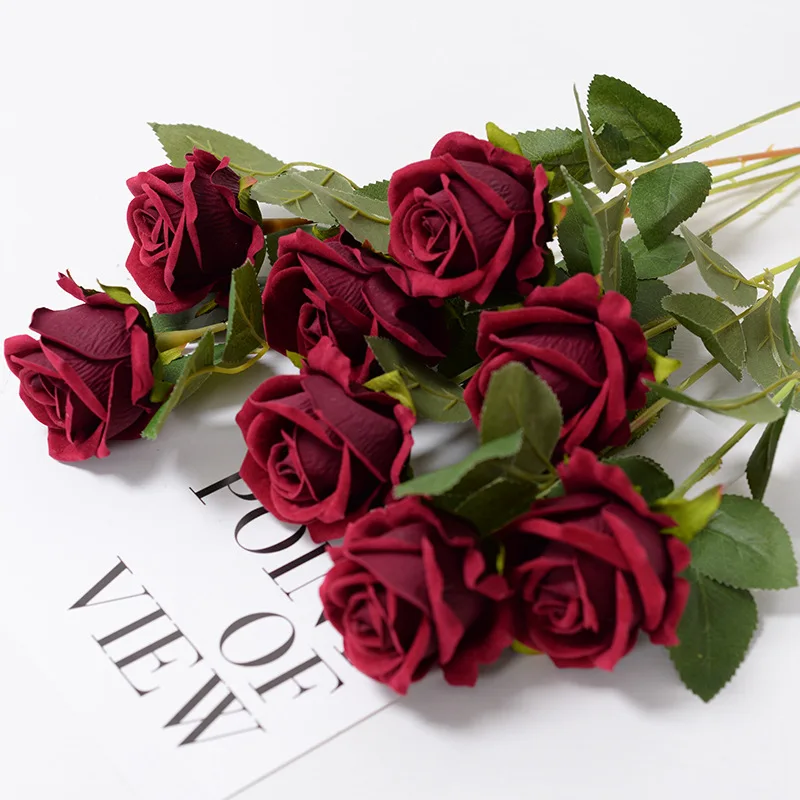 3/5/10/20pcs Roses Artificial Flowers Rose Flower Branch Artificial Red Roses Realistic Fake Rose for Wedding Home Decor - Image 15