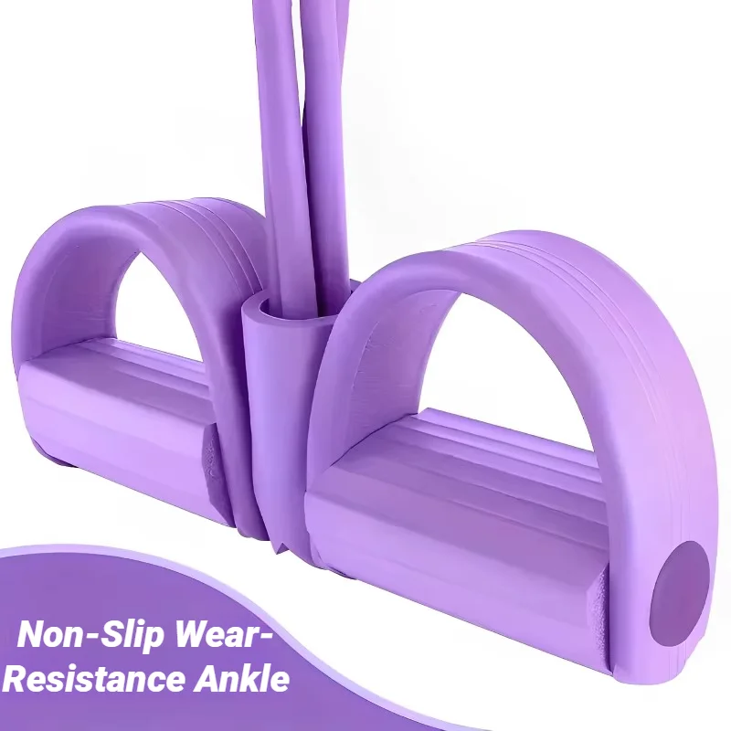 Four-Tube Pedal Tensioner Multi-Functional Household Fitness Equipment Yoga Abdominal Strengthening Elastic Band Tension Rope - Image 4