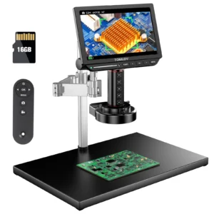 TOMLOV 4K Autofocus Microscope 10.1' HDMI Digital Microscopes TM4K-AF Max Soldering Microscopio LED Light for Electronic Repair