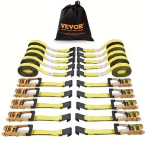 "VEVOR Ratchet Tie Down Straps (10PK) - 10000 lb Break Strength, Endless Ratchet with 10 Premium 2"" x 30' Tie Downs Heavy Duty, Track Spring Fittings - For Moving, Securing Cargo, Appliances, Motorcycle - Ideal for Heavy Dut