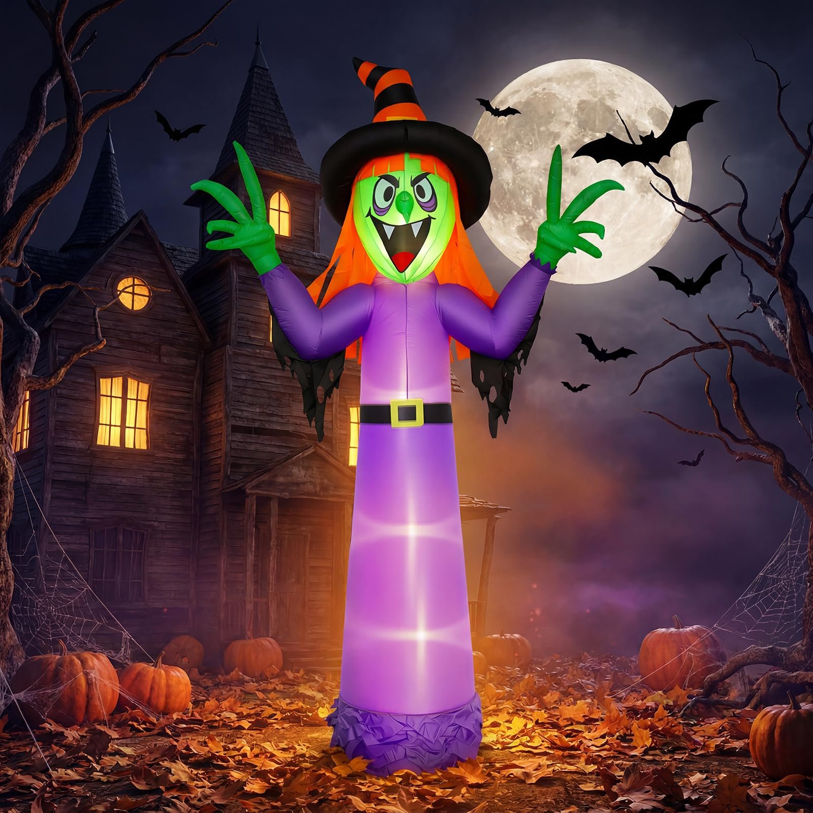 Inflatable Halloween Witch Decoration 360cm Tall Spooky Outdoor Yard - Image 9