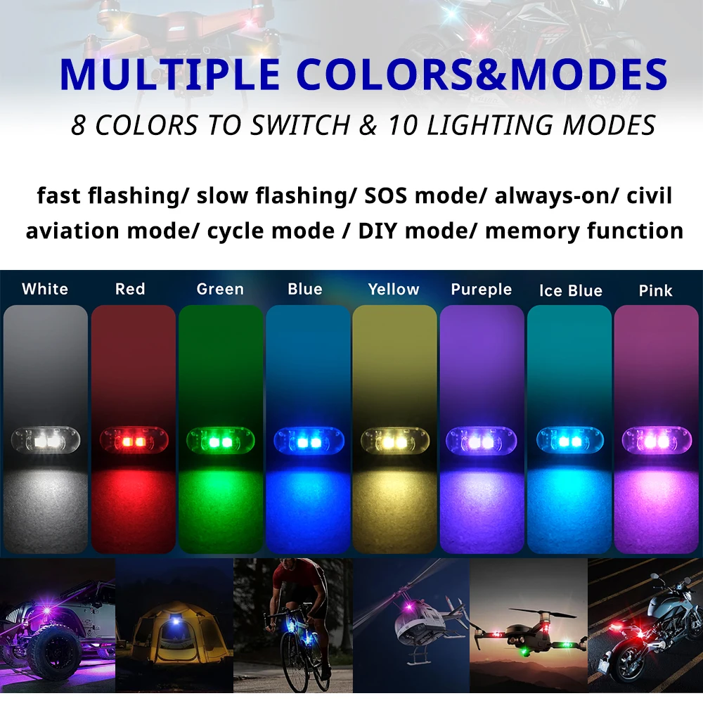 Remote Control RGB LED Strobe Light Wireless Rechargeable Footwell Lights Exterior Interior Decorative for SUV Truck Motorcycle - Image 15