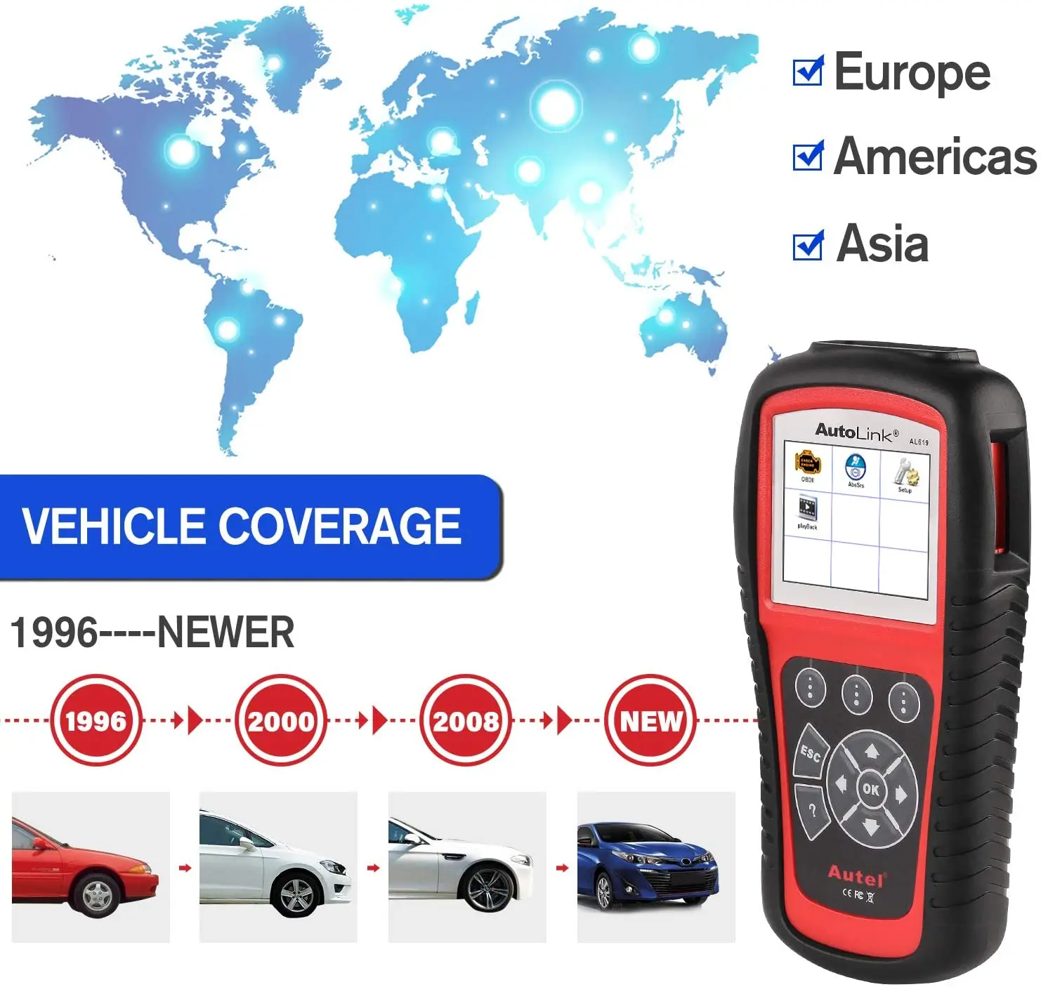 Autel AL619 AL519 OBD2 Scanner Car Diagnostic Tool Code - Image 19