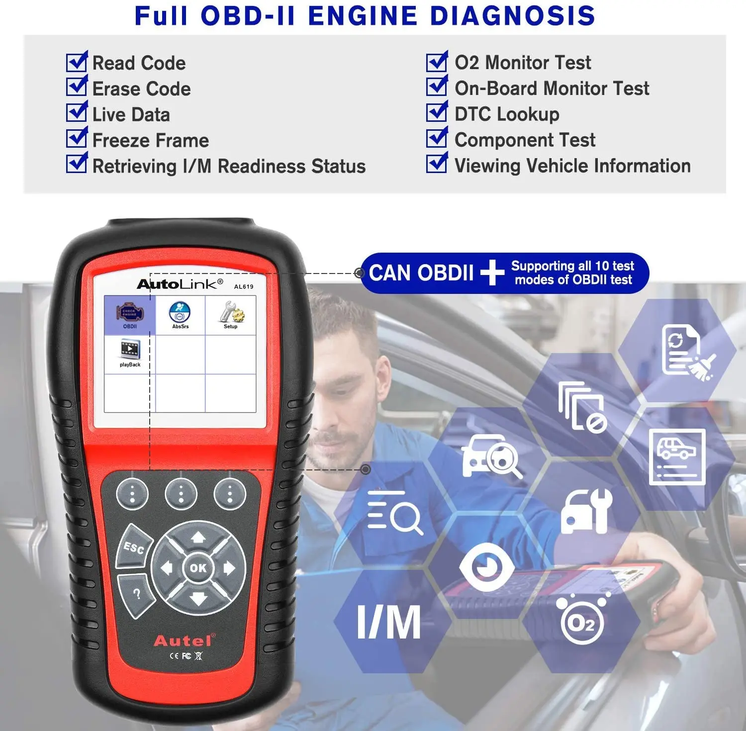 Autel AL619 AL519 OBD2 Scanner Car Diagnostic Tool Code - Image 20