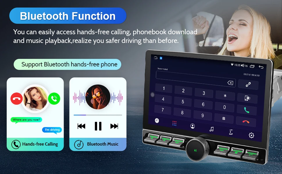 IYING Single Din 11.6" Car Radio Wireless CarPlay Android Auto 2+32GB, 5G WiFi Split‑Screen PIP, AM FM Car Stereo with Physical Knob, Steering Wheel Control, Detachable Adjustable Display - Image 16