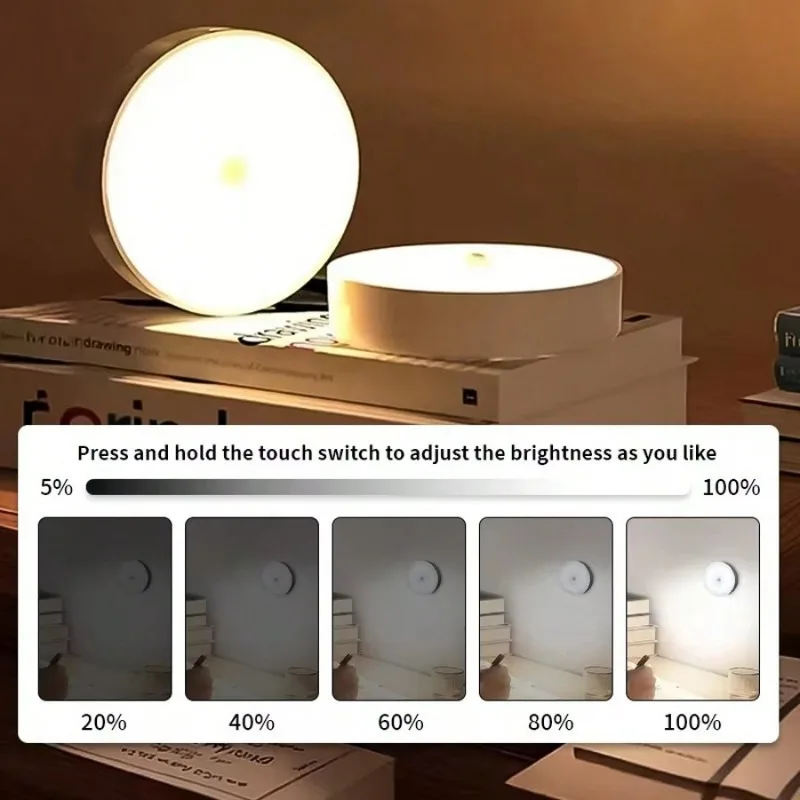 5-Piece 8-LED USB Rechargeable Motion-Sensing Night Light, Magnetic Wall Lamp, White/Warm White Light, Suitable for Staircases, Wardrobes, Bedrooms, Bedside Areas, Shoe Cabinets, for Home Use. - Image 3