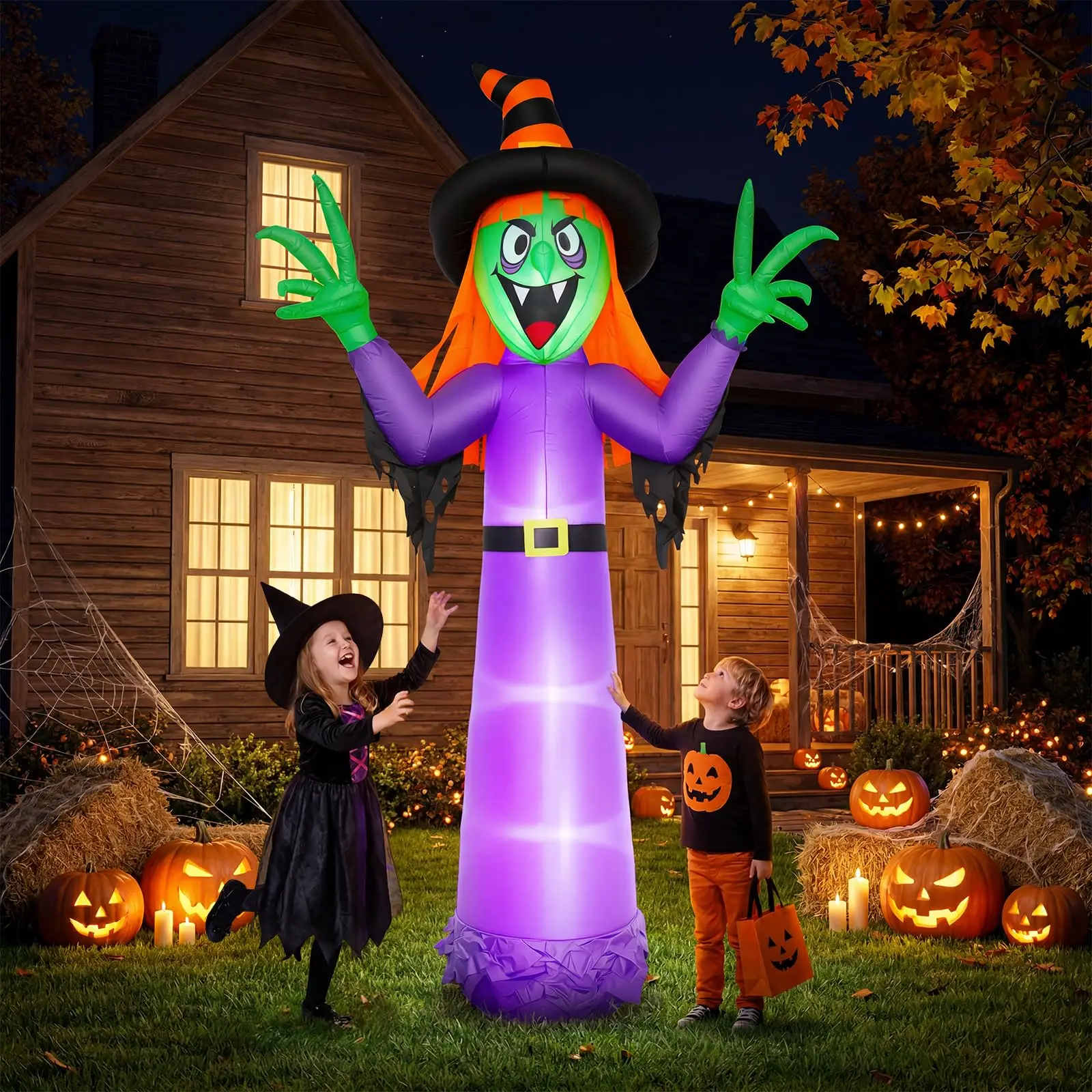 Inflatable Halloween Witch Decoration 360cm Tall Spooky Outdoor Yard