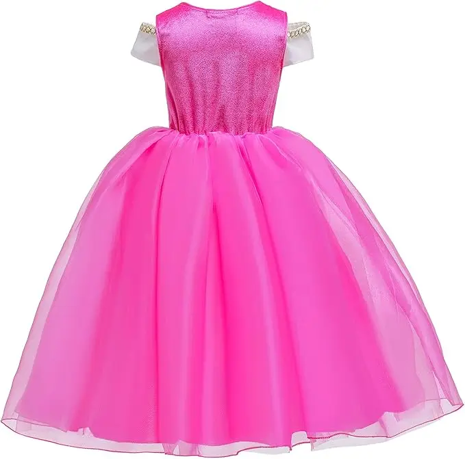 Little Girls Elegant Pink Princess Dress Up Clothes Halloween Birthday Party Costumes Kids Girls Dresses - Image 2