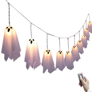 10-Pack Hanging Ghost Halloween Decorations, Holiday Outdoor Decoration, Solar Halloweens Lights For Outside Decor, Halloween-Ghost For Scary Party Yard Garden Lawn House Holiday Decoration