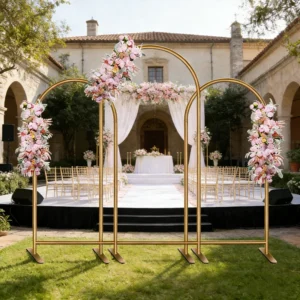 Aluminum Alloy Stand Arch Wedding Backdrop Decoration Frame Gold Silver Color Shelf Fleurs Artificielles Decoration Arch Props