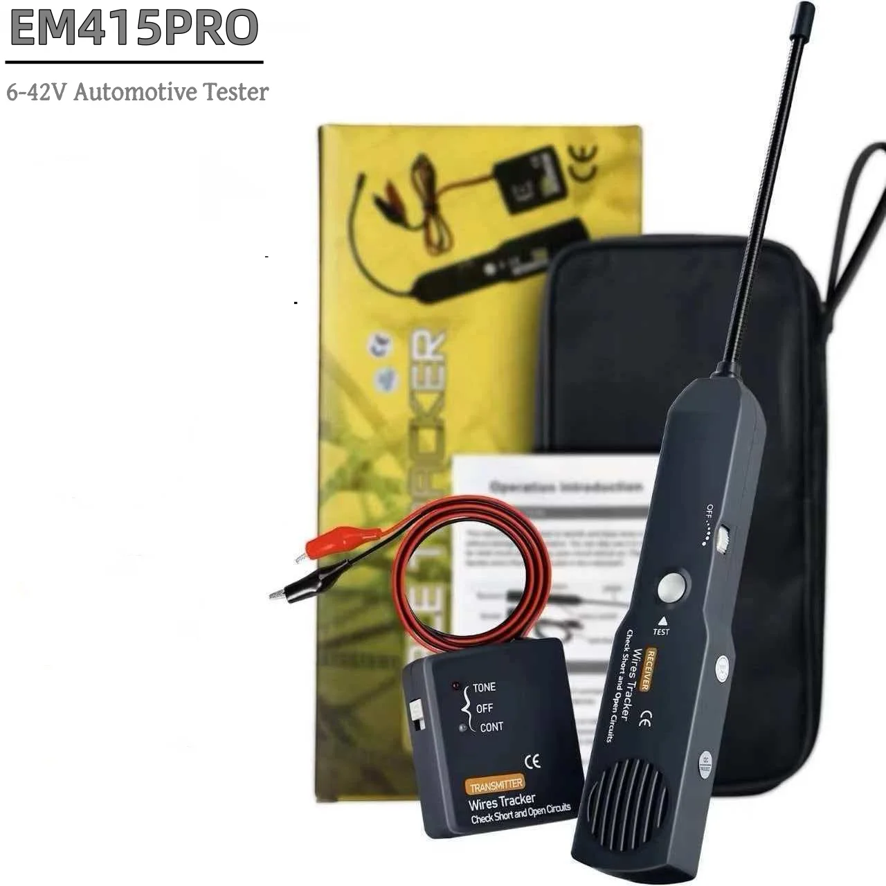 EM415PRO Automotive Circuit Tester DC 6‑42V Car Short Open Finder Wire Tracer Cable Breakpoint Detector Non‑destructive Automobile Repair Diagnostic Tool