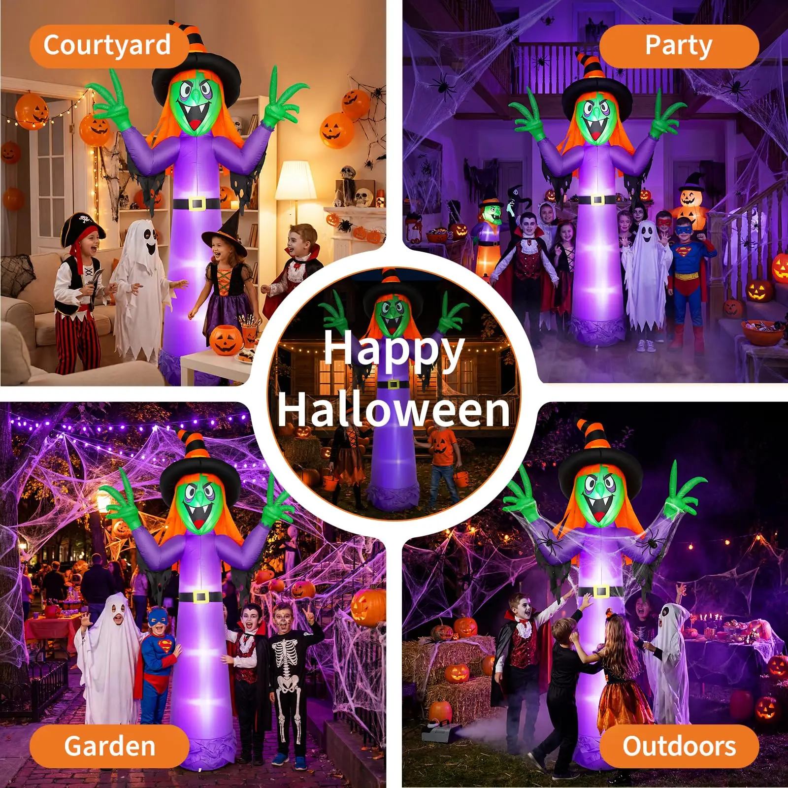 Inflatable Halloween Witch Decoration 360cm Tall Spooky Outdoor Yard - Image 3
