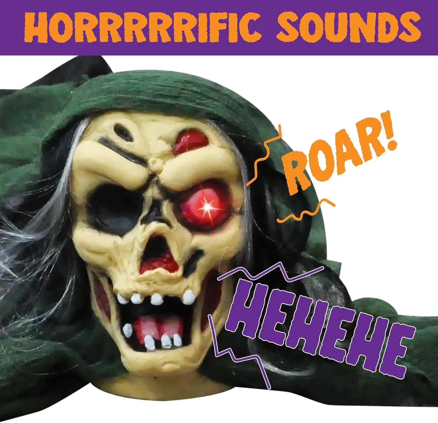 Halloween Outdoor Decoration Zombie Groundbreaker, Outside Halloween Graveyard Decor, Zombie Prop with Creepy Sound and Glowing Eyes, Scary Groundbreaker Decorations for Lawn Yard, Photobooth Props - Image 5