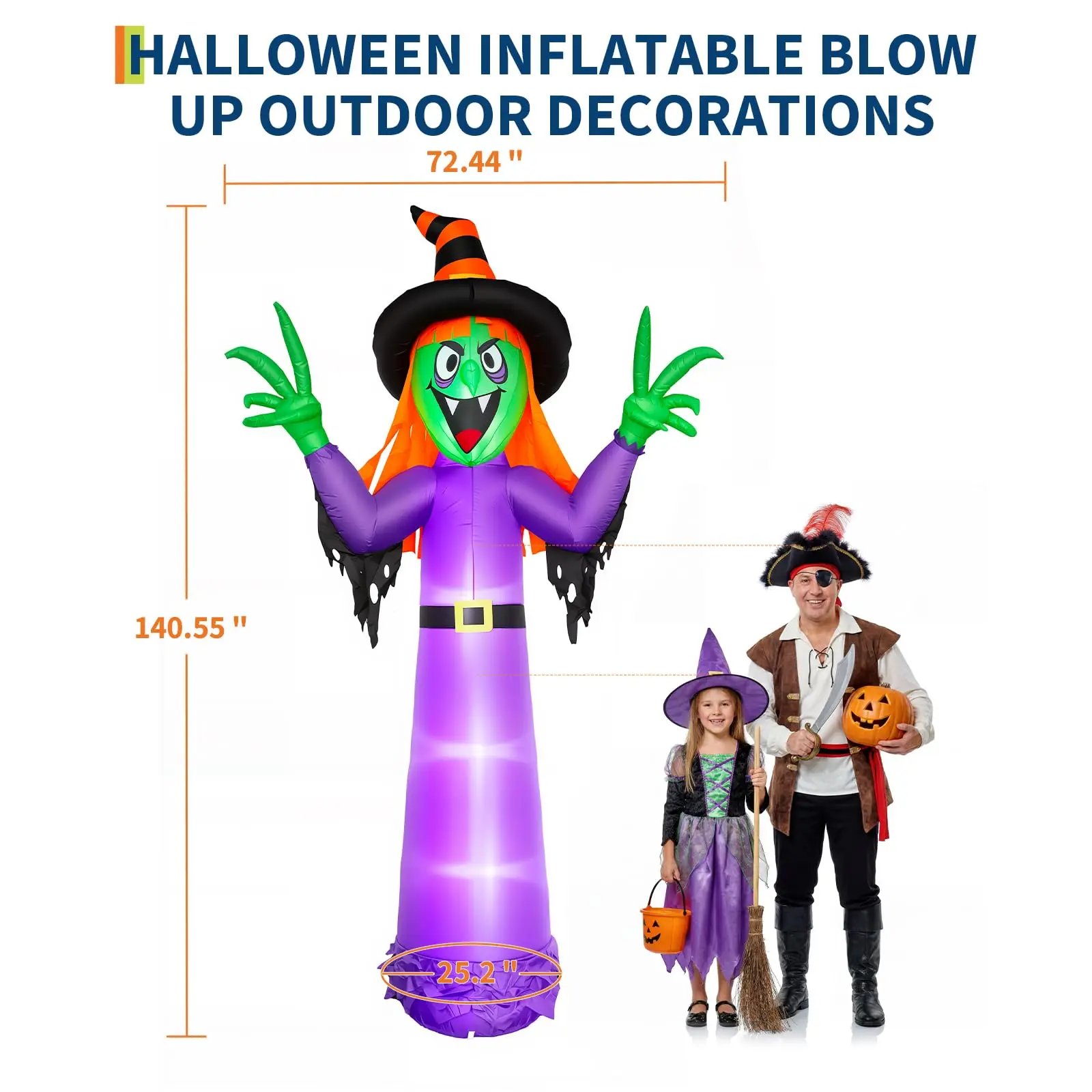 Inflatable Halloween Witch Decoration 360cm Tall Spooky Outdoor Yard - Image 6